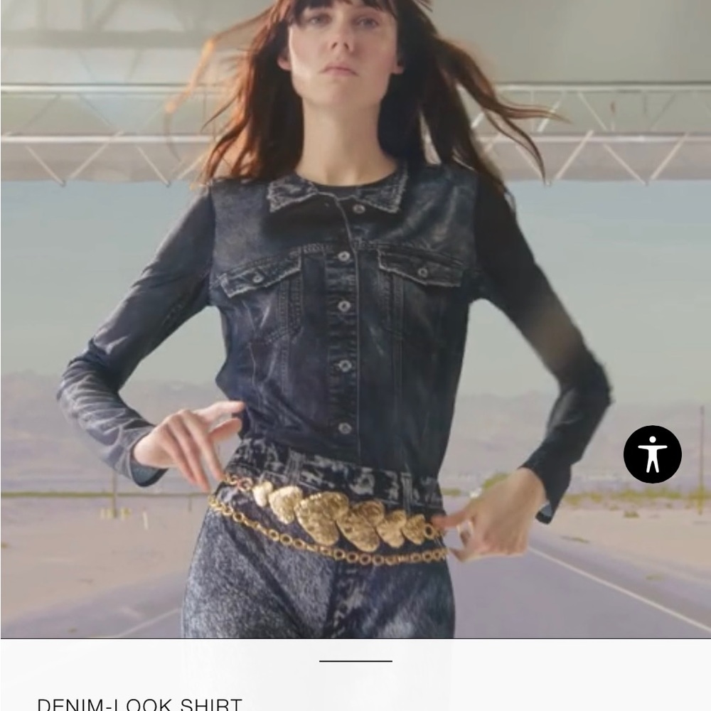 Zara NWT denim look shirt size M